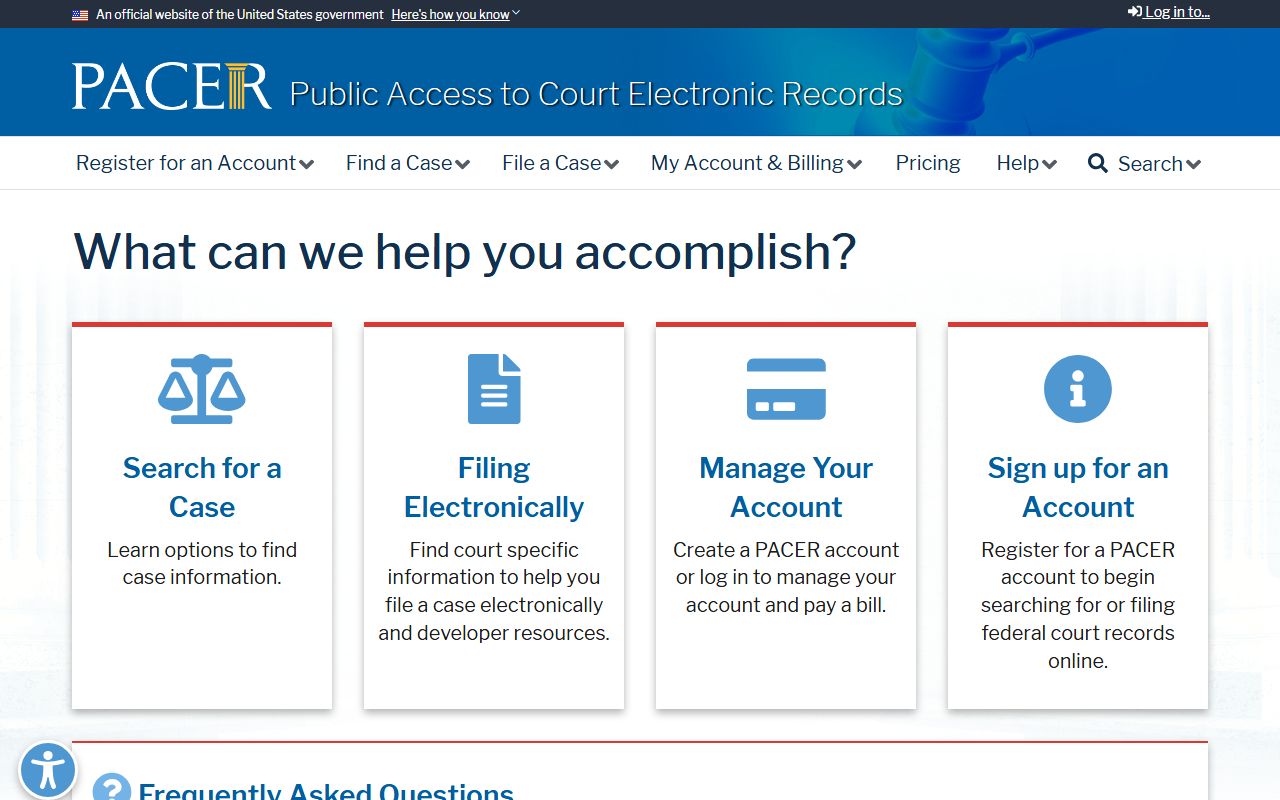 Camas County criminal history PACER federal case search